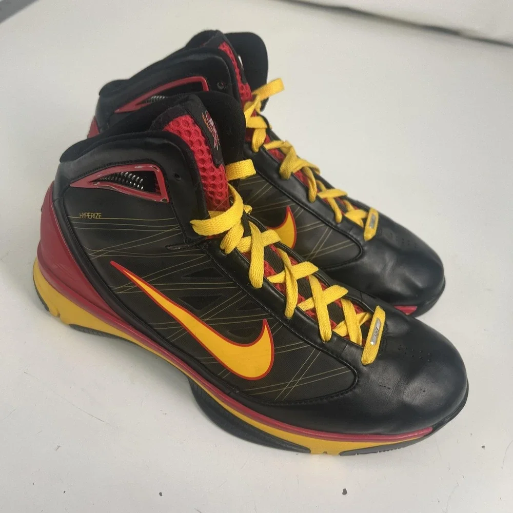 Nike Hyperize Rise NHSI 2009 Promo Shoes Mens Size 9 Black Yellow Basketball